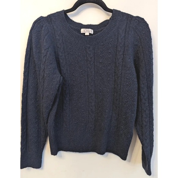 J.CREW Sweaters - J.Crew Women's Size M Soft Cable knit Sweater Navy Alpaca Wool Old Money Preppy